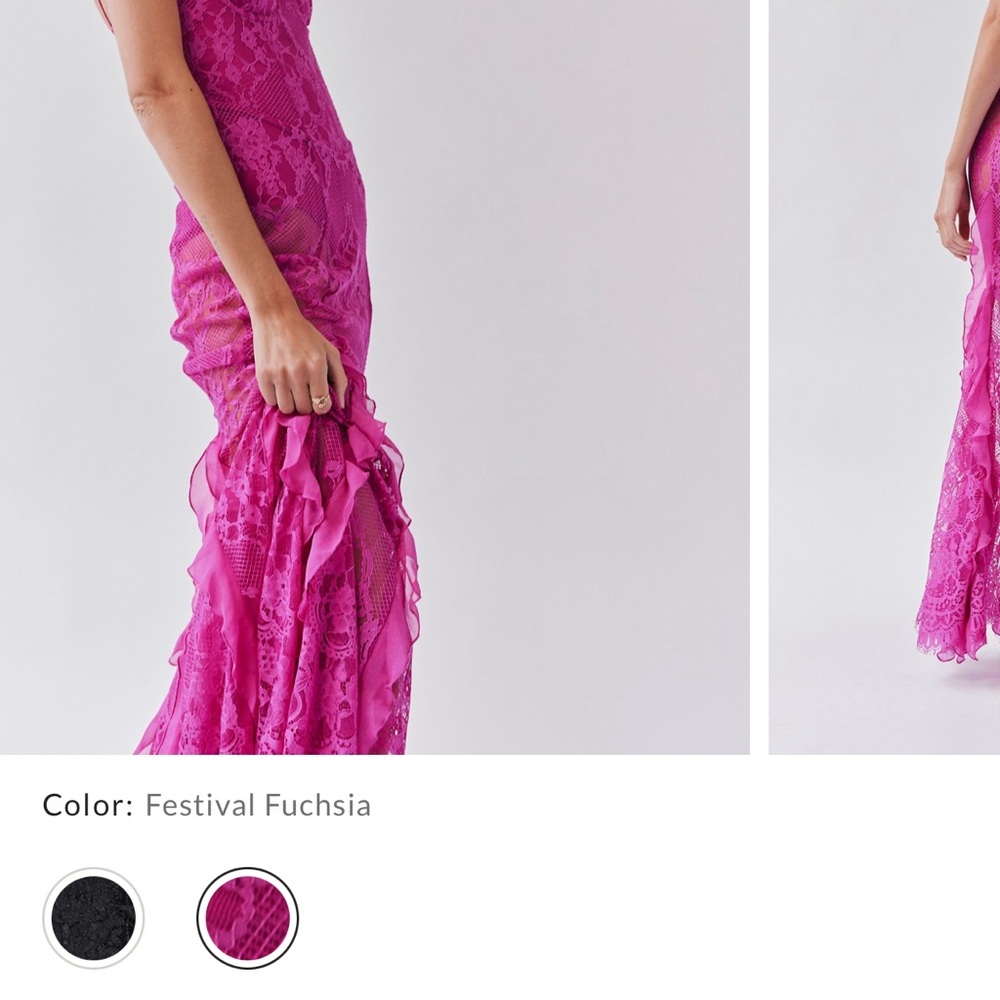Fuchsia Lace Maxi Dress